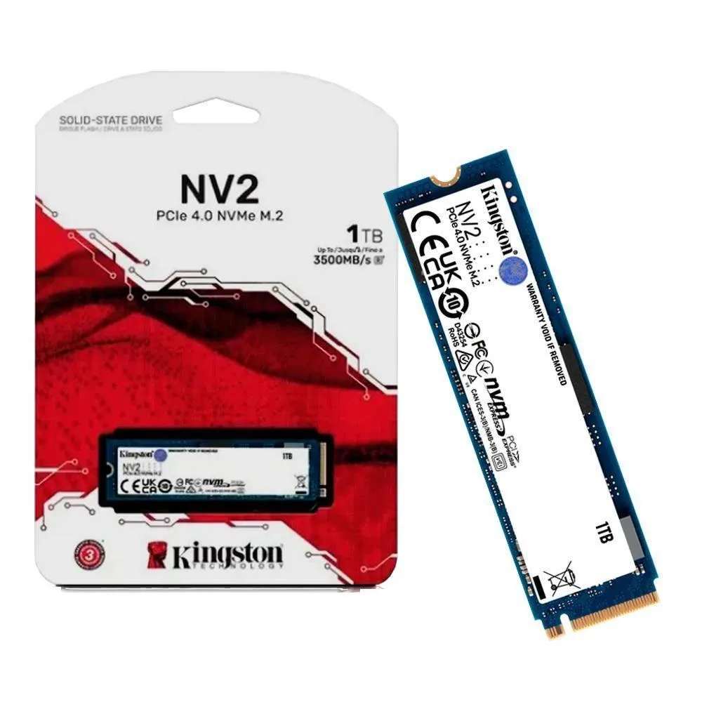 [APP] SSD 1TB Kingston Nv2, M.2 2280 PCIe, NVMe, Leitura 3500MB/s, Gravação 2100MB/s - Snv2s/1000g