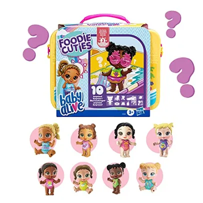 Baby Alive Foodie Cuties, Boneca Série Docinhos 2, Brinquedo para meninas e meninos a partir dos 3 anos, boneca de 7,5cm e estojo surpresa com 10 brin