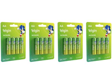 Kit Pilha Alcalina AA Elgin 1,5V 16 Unidades