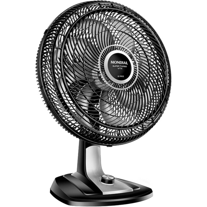 Ventilador 40cm Super Turbo 8 Pás Mondial Preto/Prata 140W 110V - VTX-40-8P