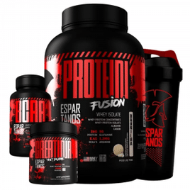 Kit Fusion Whey Protein Isolado 900g + Bcaa 60 Caps + Creatina 100g + Coqueteleira 600ml