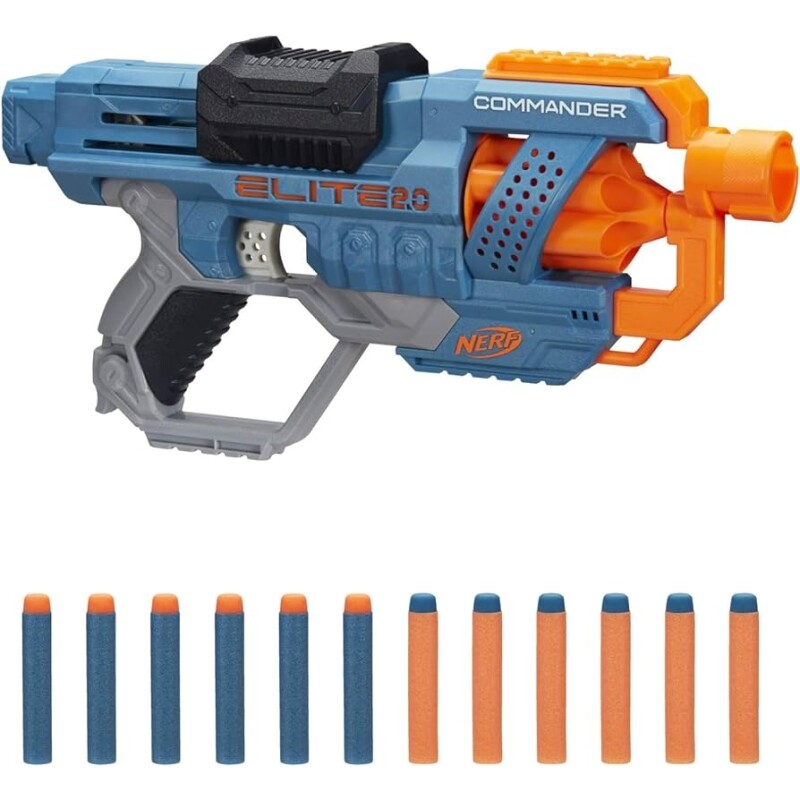 Brinquedo Lançador Nerf Elite 2.0 Commander RD-6 com 12 Dardos