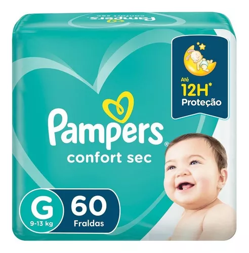 Fralda Pampers Confort Sec G - 60 unidades