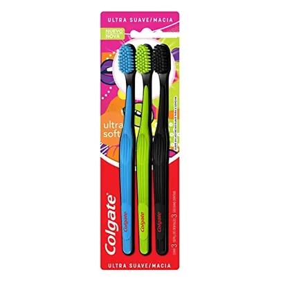 (REC)Colgate Escova Dental Colgate Ultra Soft, 3 Unidades, (cores sortidas)