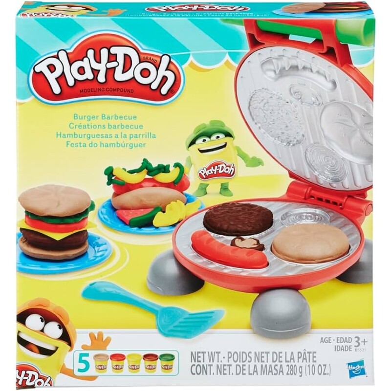 Brinquedo Conjunto de Massinha Play-Doh Festa do Hambúrguer 5 Potes B5521 - Hasbro