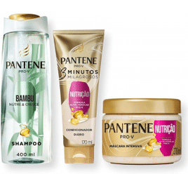 Kit Nutrição Pantene com Shampoo 400ml + Condicionador 170ml + Máscara Capilar Intensiva Nutrição 270ml