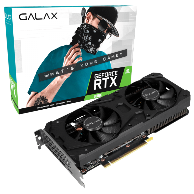 Placa de Vídeo Galax NVIDIA GeForce RTX 3060 (1-Click OC) LHR 12GB GDDR6 DLSS Ray Tracing 36NOL7MD1VOC