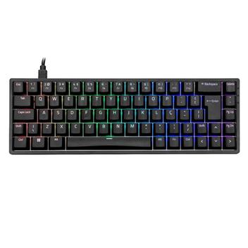 Teclado Mecânico Gamer Akko 3068S RGB Switch Blue Layout 65% Anti-Ghosting ABNT2 Preto