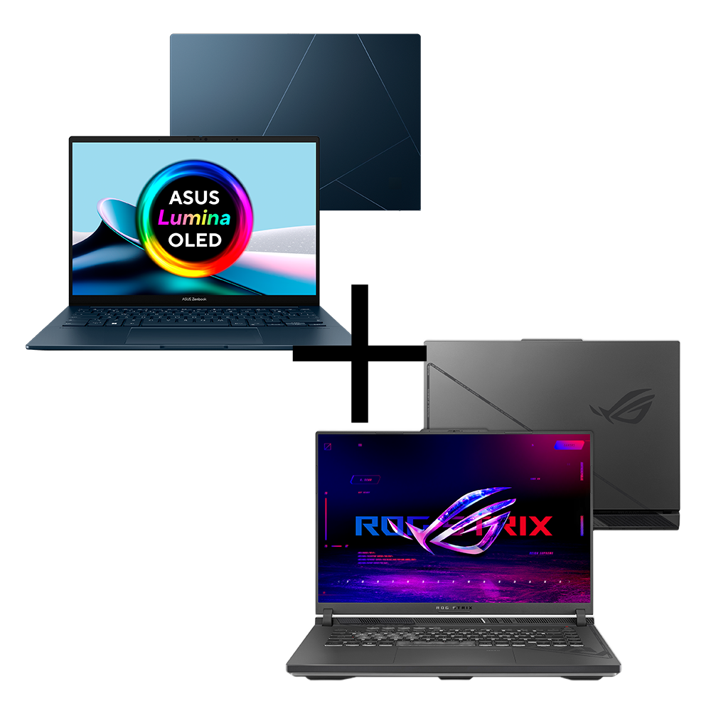 (Combo) Notebook ASUS Zenbook 14 OLED Ultra 9 185H + Notebook Gamer ROG Strix I7-13650HX RTX4050