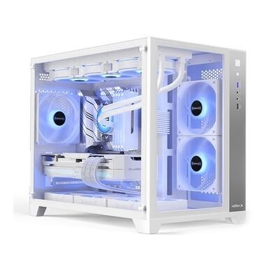 Gabinete Gamer Hyrax HGB710 Mini Tower M-ATX Frente e Lateral Em Vidro Temperado Branco - HGB710W