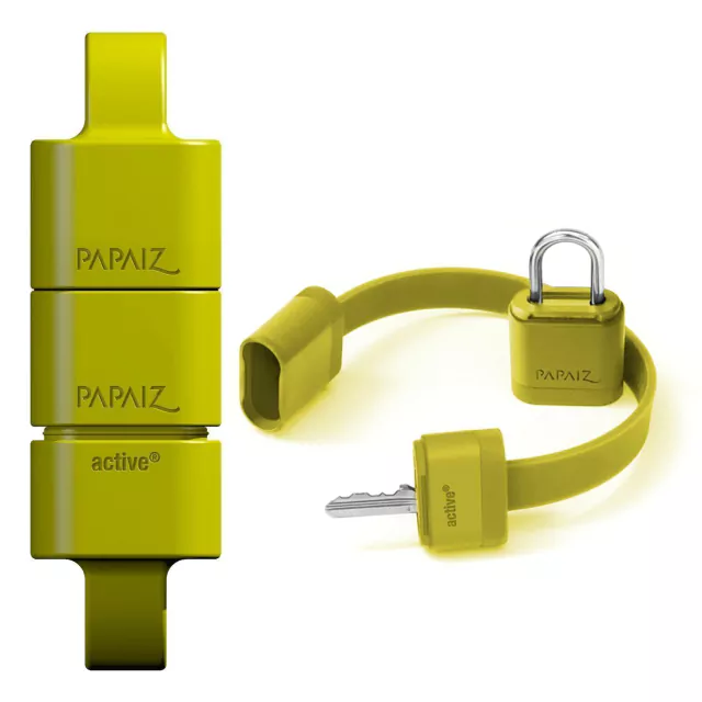 Cadeado com Pulseira Média Grande Latão Amarelo Active Papaiz