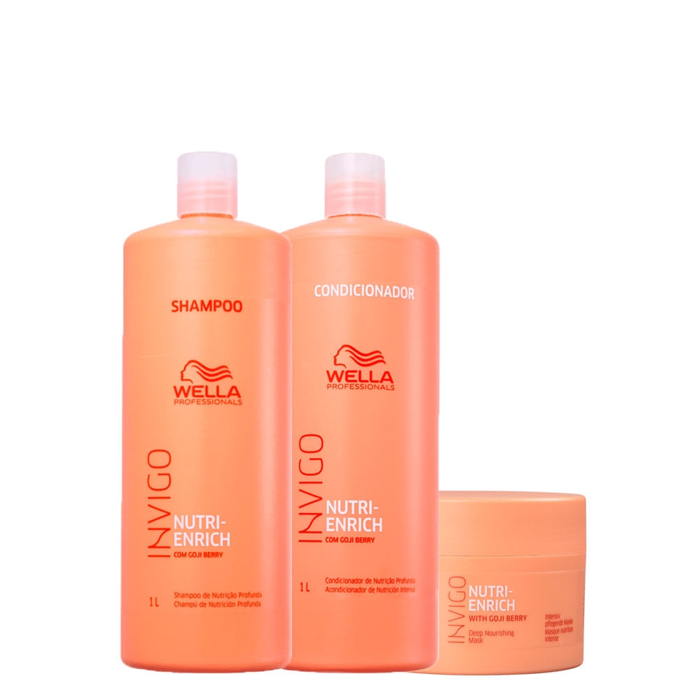 Kit Wella Professionals Invigo Nutri Enrich - Shampoo 1000 ml + Condicionador 1000 ml + Máscara 150 ml