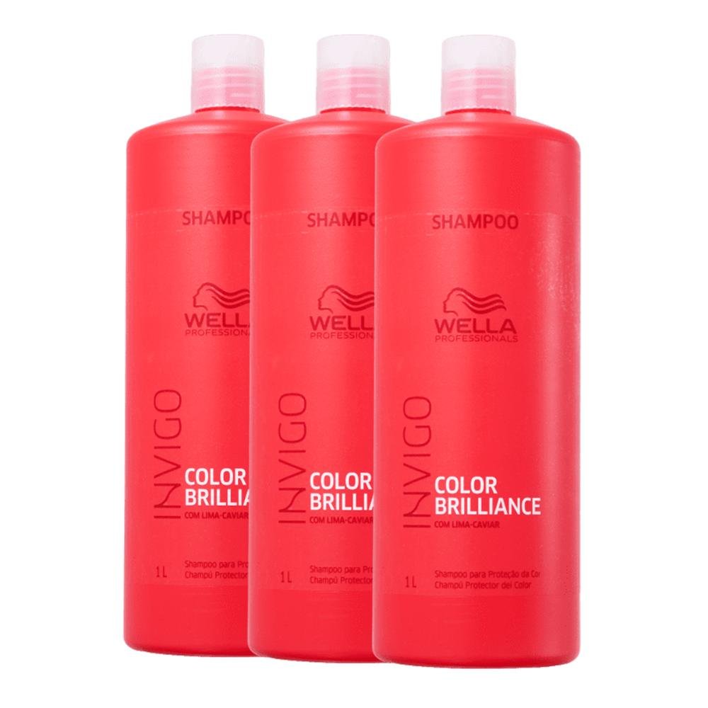 Kit 3 Color Brilliance Shampoo 1L - Wella ÚNICO