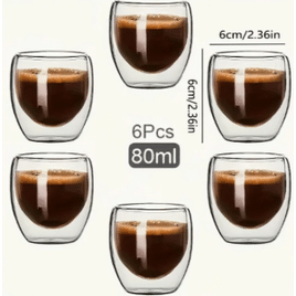 Conjunto de 6 Xícaras de Café Expresso de Vidro