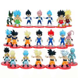 Kit 21 Bonecos Action Figure Anime Dragon Ball