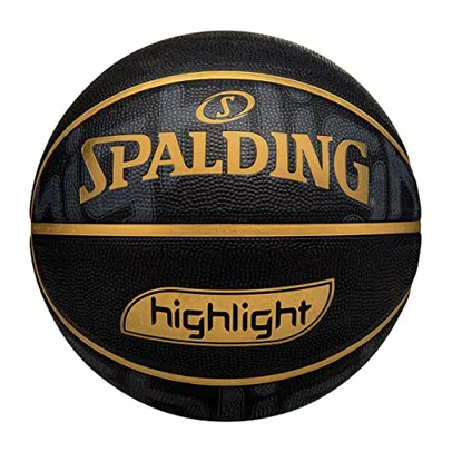 Bola de Basquete Spalding Highlight, Preto e Dourado, 7