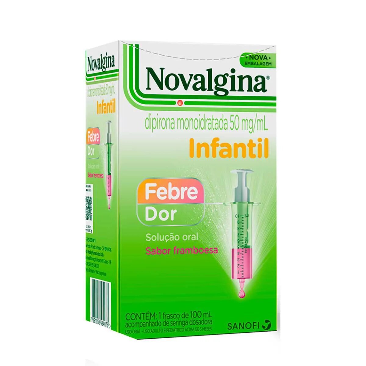 Novalgina 50mg Solucao Oral Sabor Framboesa 100ml