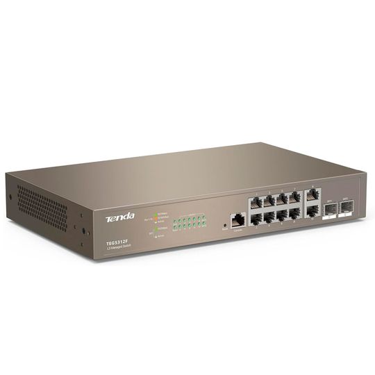 Switch Tenda 10 Portas Giga + 2 SFP Gerenciável - TEG5312F