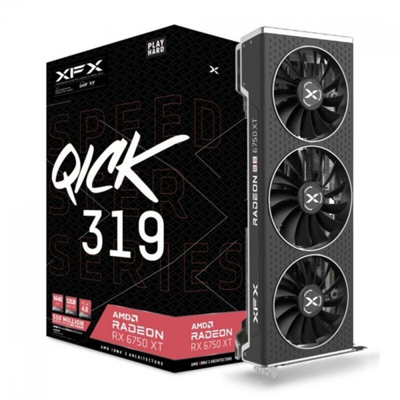 Placa de Vídeo XFX AMD Radeon RX 6750 XT Speedster QICK 319 12GB GDDR6 FSR Ray Tracing RX-675XYJFDP