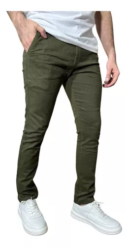 Calça Masculina Sarja Skinny Esporte Fino Com Bolsos Estilo