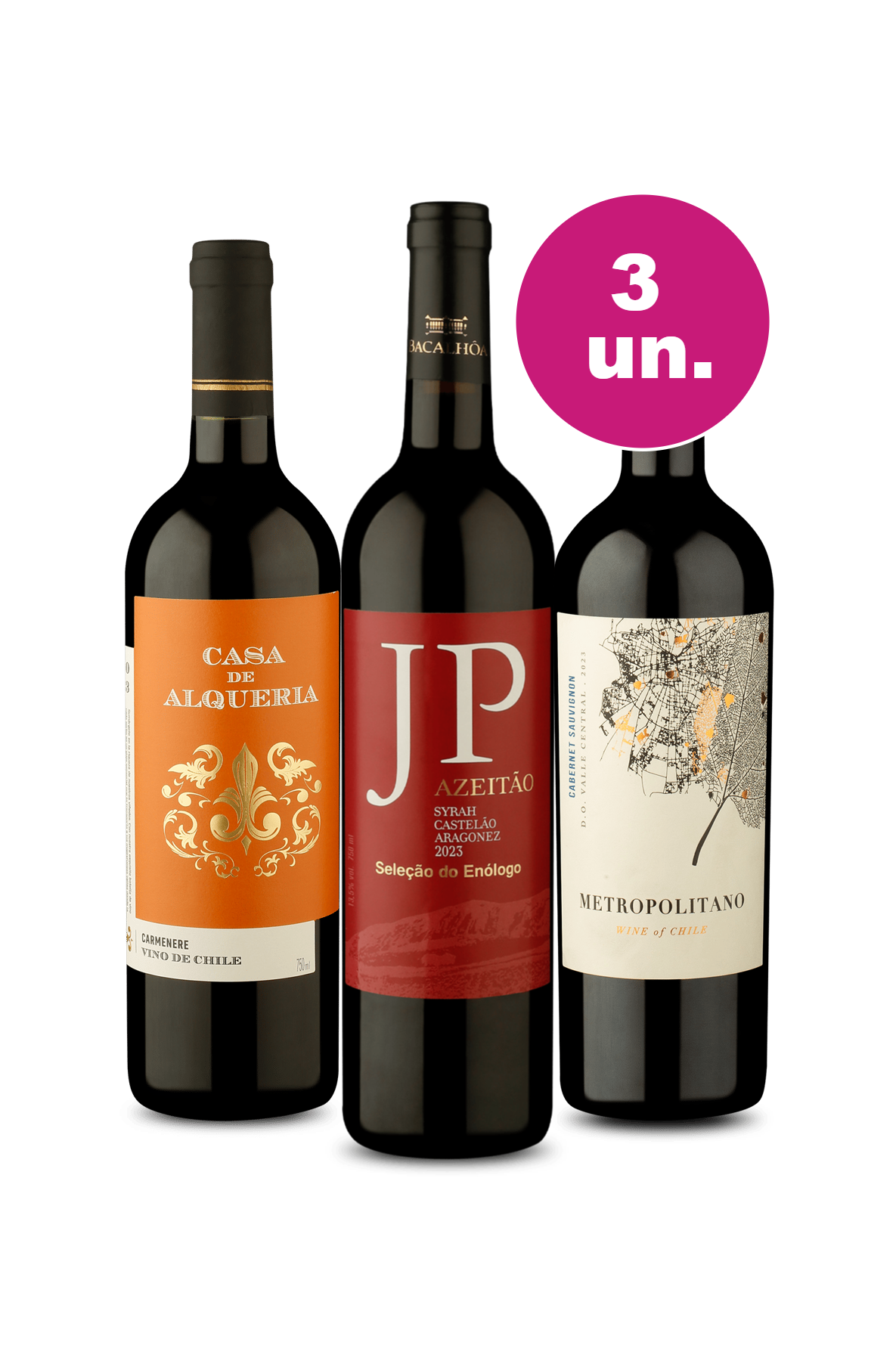 Kit 3 Vinhos por 99 - JP Azeitão e Lançamentos - Oferta Insana - Wine