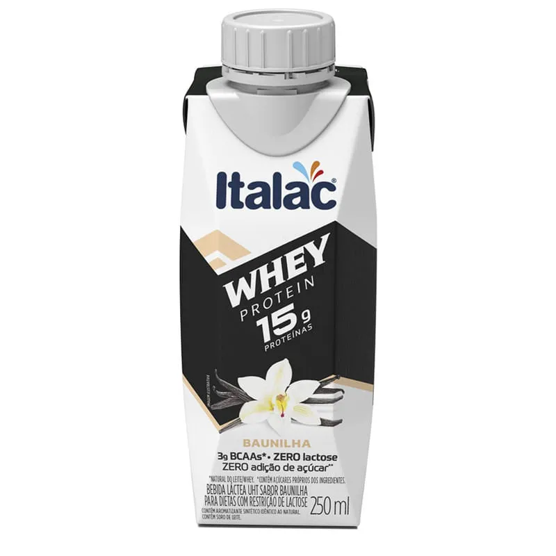 Bebida Láctea Whey Protein 15g Zero Lactose Sabor Baunilha 250ml