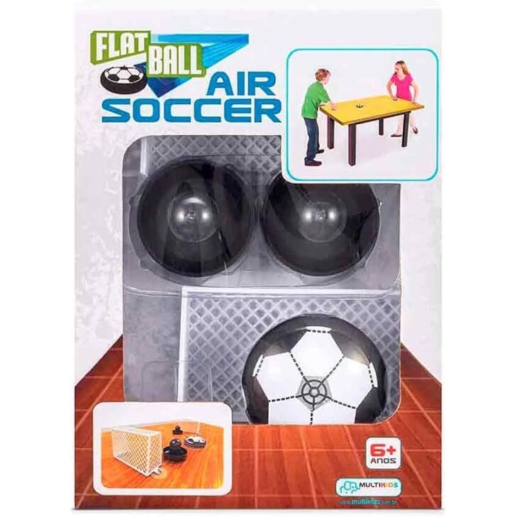 Brinquedo Flat Ball Air Soccer de Mesa com 2 Grades de Gol e 2 Rebatedores Alimentação por 2 Pilhas AAA Multikids - BR373