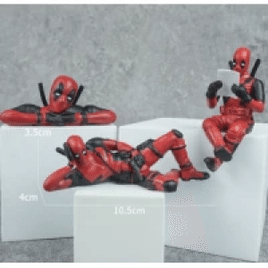 Kit com 3 Bonecos Action Figure Deadpool