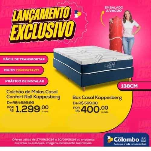 Colchao Kappesberg EXCLUSIVO a vácuo e fácil transporte