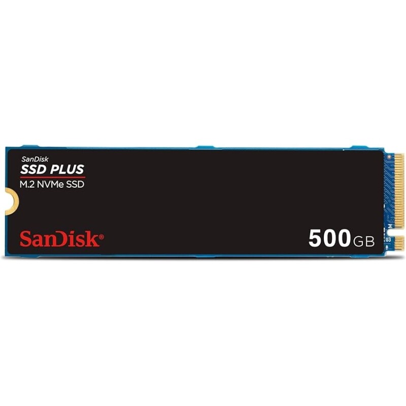 SSD Sandisk Plus - 500GB NVMe M.2 2280 Leitura até 2400MB/s Gravação até 1500MB/s