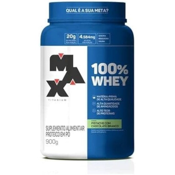 Whey Protein 100% Max Titanium Pistache com Chocolate Branco 900g