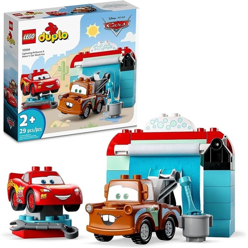 Lego Duplo Carros da Disney Diversão no Lava-Jato com Relâmpago Mcqueen e Mate 10996 (29 Peças)