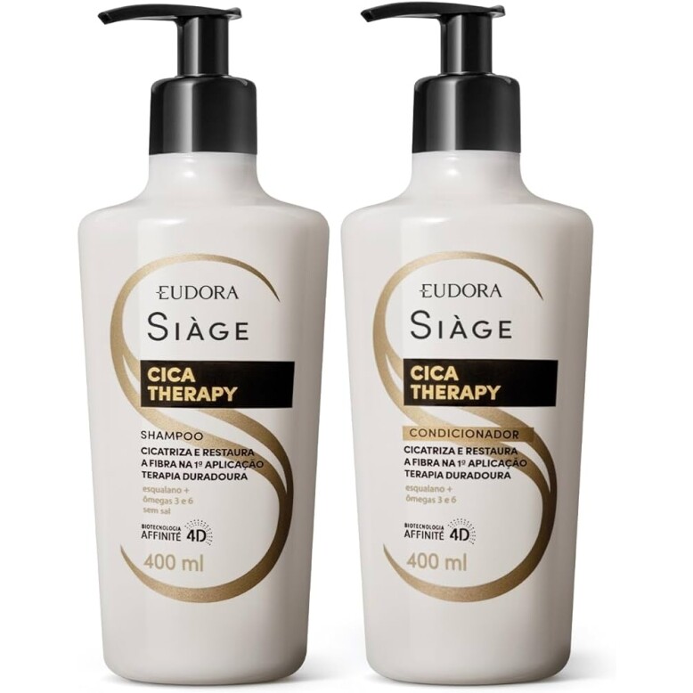 Combo Shampoo 400ml + Condicionador 400ml Eudora Siàge Cica-Therapy