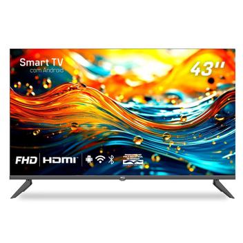 Smart TV HQ 43" Full HD tela sem bordas Android 12 design Slim - HQS43NKHM