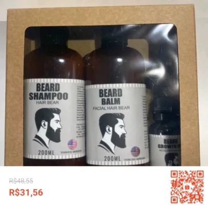 Kit Balm, Óleo para barba e Shampoo