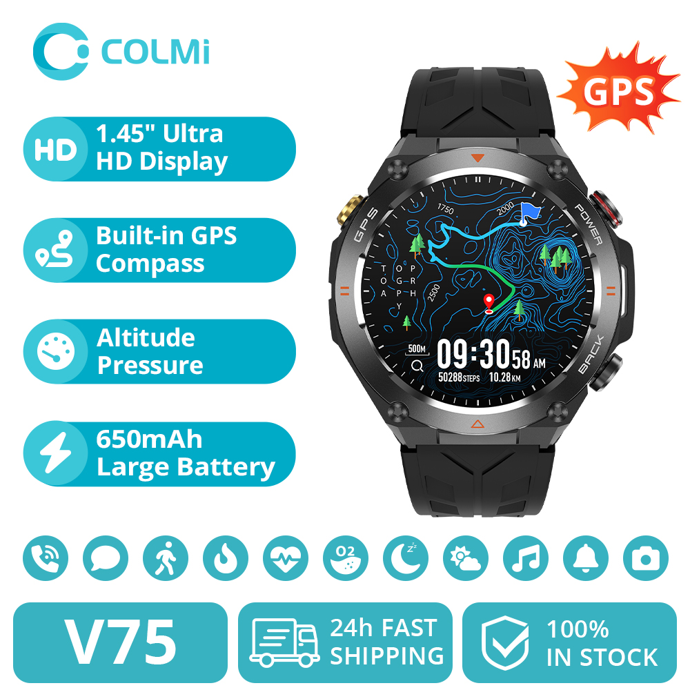 Relógio Masculino Smartwatch Colmi V75 GPS Tela 1,45"