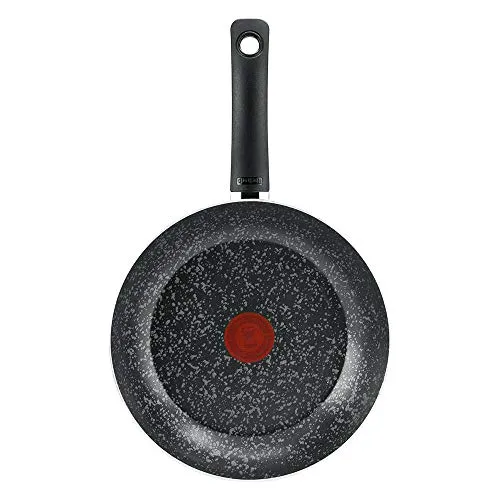 [PRIME] Frigideira Francesa Rochedo Stone Pro 28 cm, Efeito Pedra - Preto e Cinza