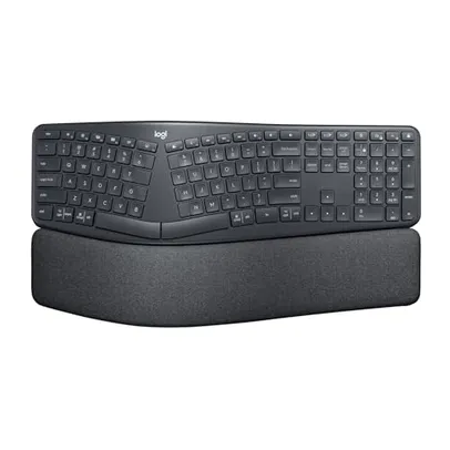 Teclado Ergonômico sem fio Logitech ERGO K860 com Layout de Teclado Dividido, Suporte para Descanso de Pulso