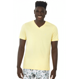 Camiseta Masculina Bordado Cinza Polo Wear Amarelo Médio