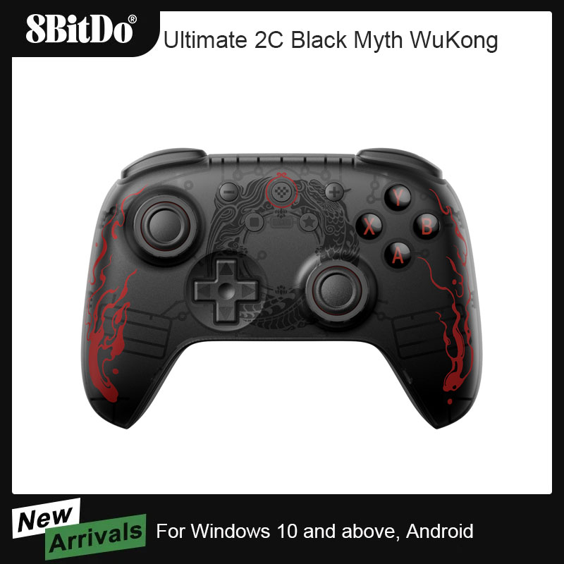 8bitdo ultimate 2c controlador de jogo sem fio com fio gamepad mito preto wukong com joystick efeito hall para windows