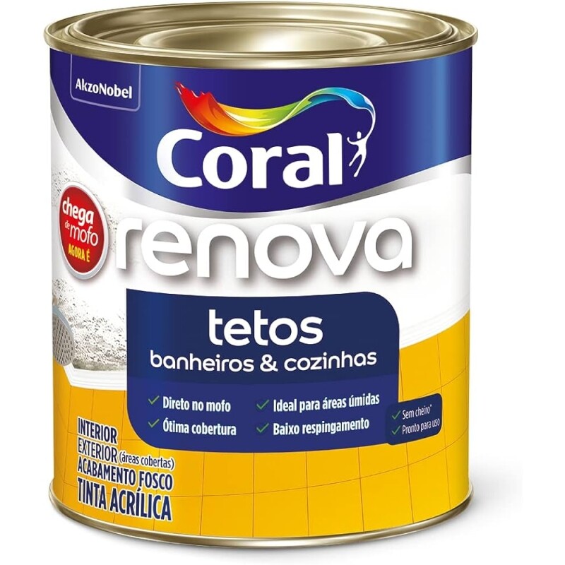 Tinta Fosco Chega de Mofo Econômico 900ml Branco