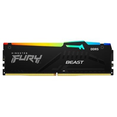 Memória RAM Kingston Fury Beast RGB 16GB 5600MHz DDR5 CL40 para Intel XMP Preto - KF556C40BBA-16