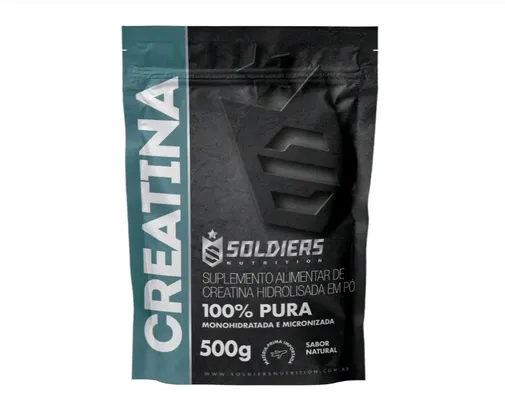 Creatina Monohidratada 500g - 100% Pura Importada - Soldiers Nutrition