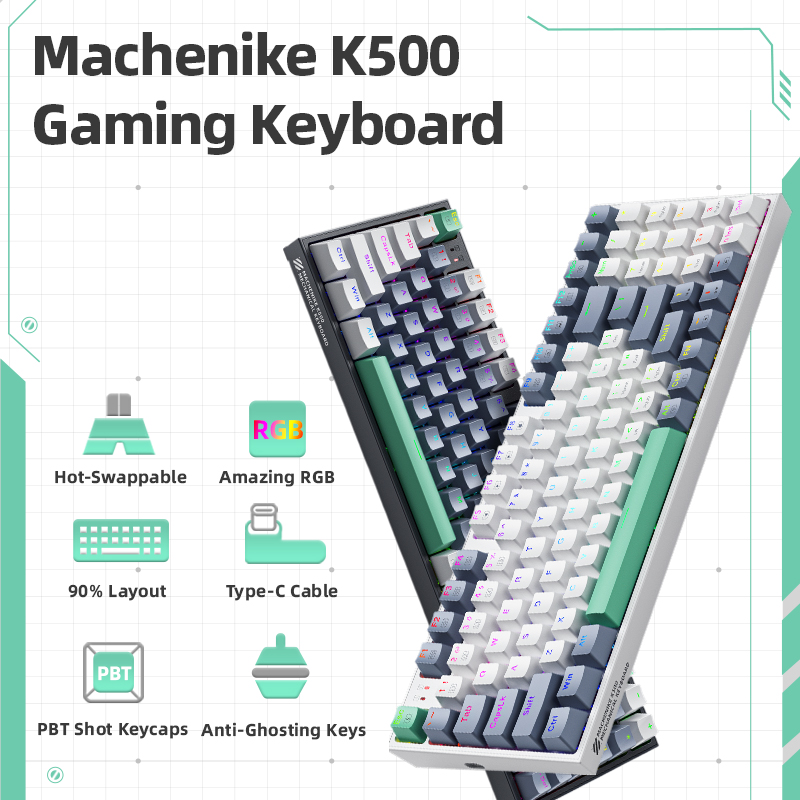 Teclado Mecânico Machenike K500 com Fio RGB