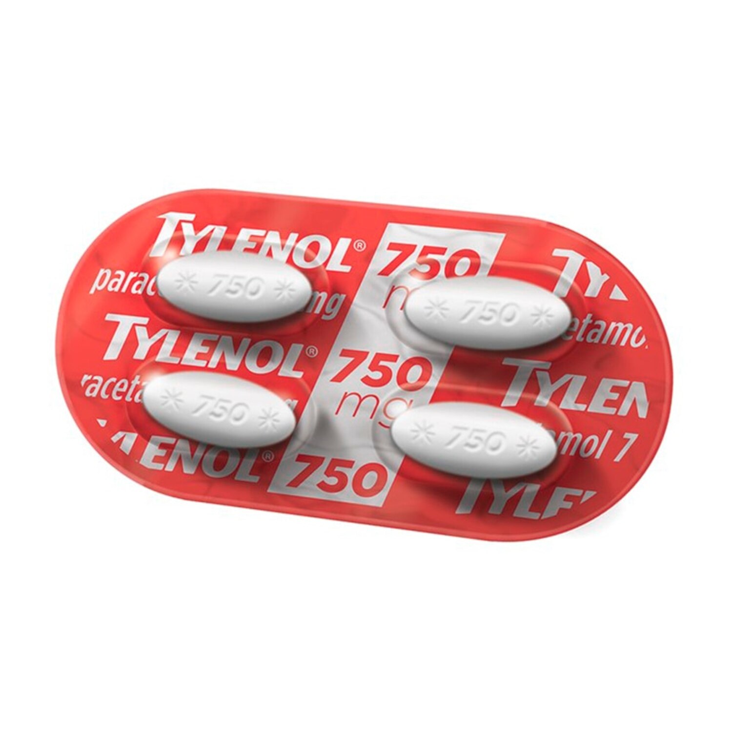 Tylenol 750mg 4 Comprimidos Revestidos