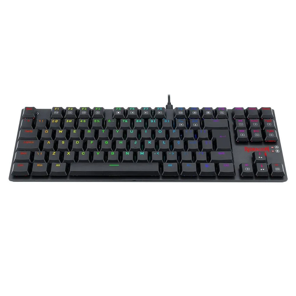 Teclado Mecânico Gamer Redragon APS, RGB, Switch Redragon Brown, ABNT2, Preto - Low Profile - K607 RGB (PT-BROWN)