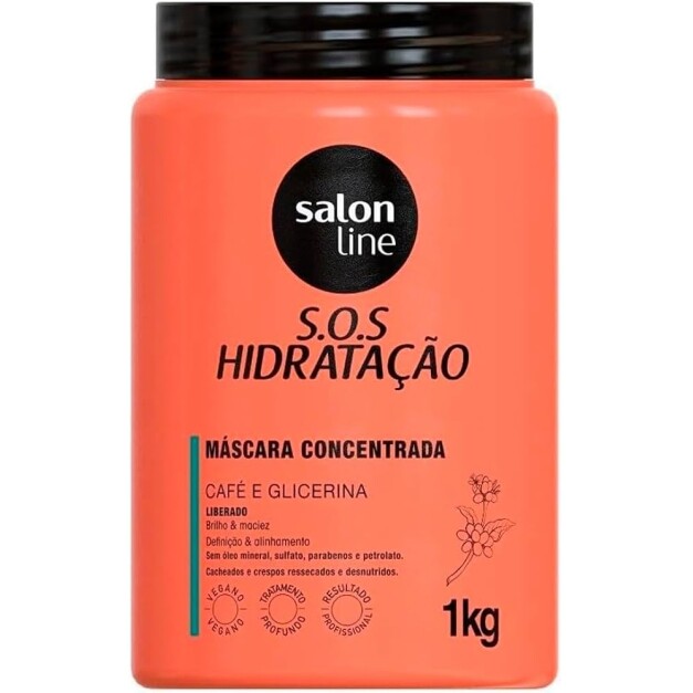 Máscara Capilar Sos Hidratação Concentrada Café e Glicerina Vegana Salon Line - 1kg