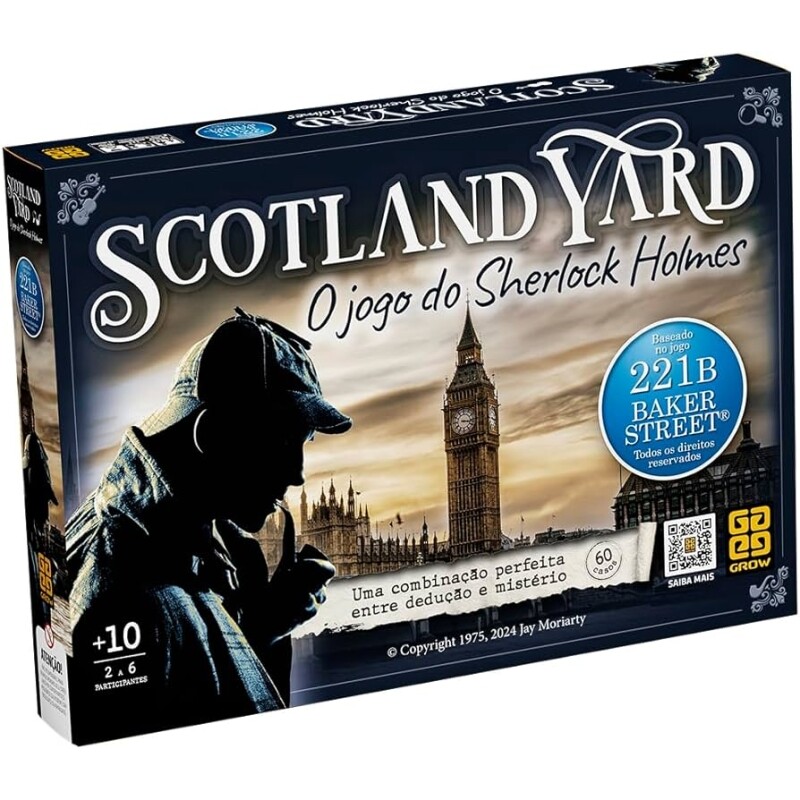 Jogo de Tabuleiro Scotland Yard: O Jogo do Sherlock Holmes - Grow