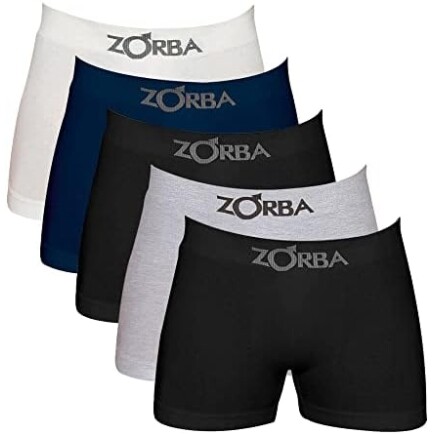 Kit Com 5 Cuecas Zorba Box Boxer Algodão Sortida Masculina