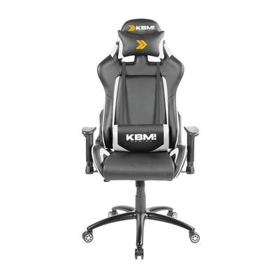 Cadeira Gamer KBM! GAMING Blizzard CG330 Preta e Branca Com Almofadas Reclinável Descanso de Braço 2D - KGCG330PRBR